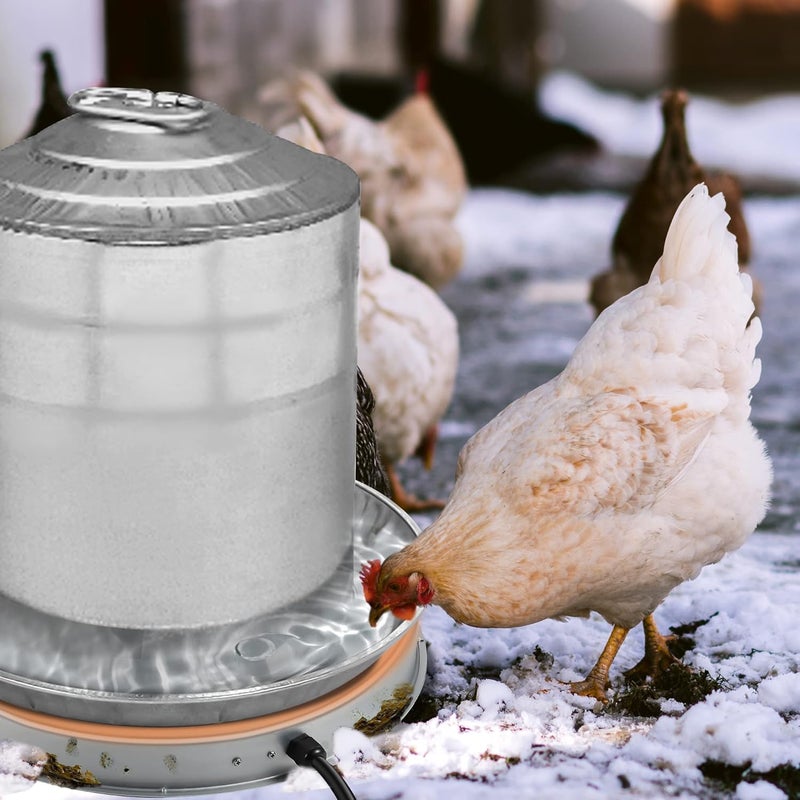 Zoblise Poultry Chicken Water Heater: Chicken Water Heater Base for Winter, for Plastic/Metal Poultry Watere Under 6 Gallons, Heated Waterer for Chickens 125W - Image 4